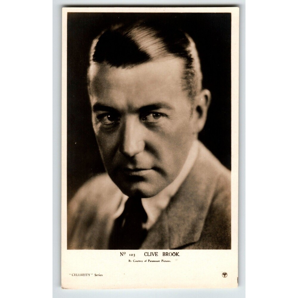 Clive Brook Clifford Hardman English Actor Real Photo Postcard RPPC Unused PAP